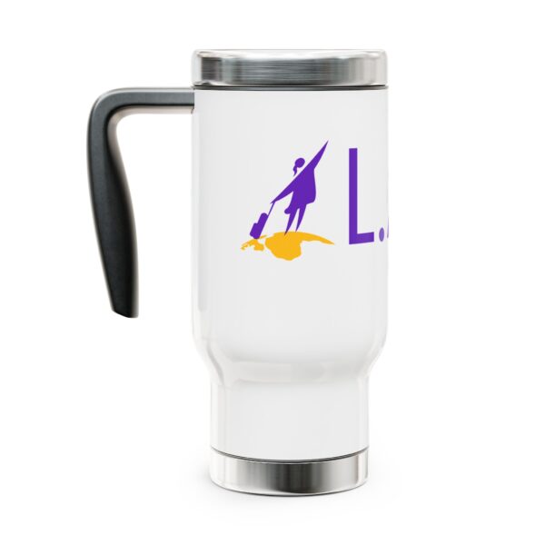 Stainless Steel LAG logo Travel Mug with Handle, 14oz - Image 2